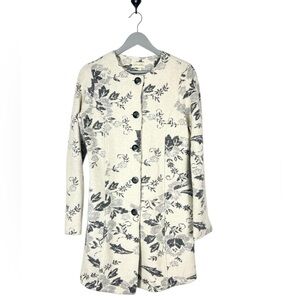 Lucy & Laurel Anthropologie Wool Blend Dress Coat Size Medium black white gray